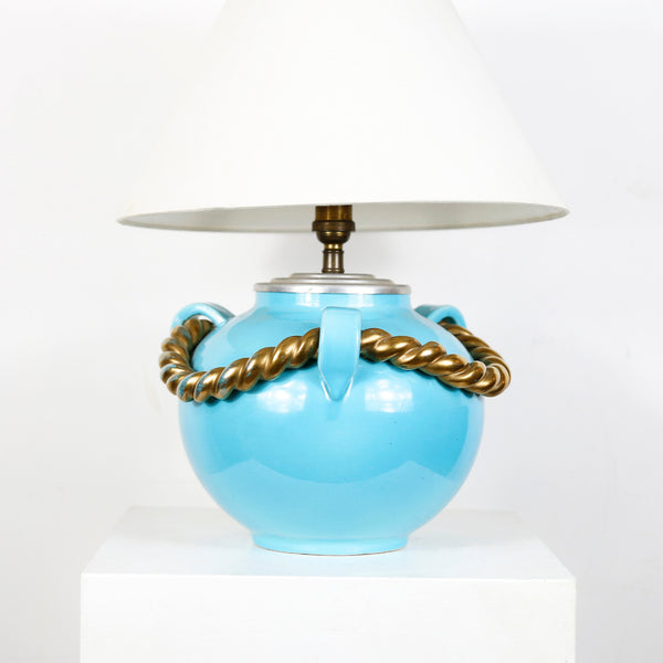 Lampe ancienne turquoise