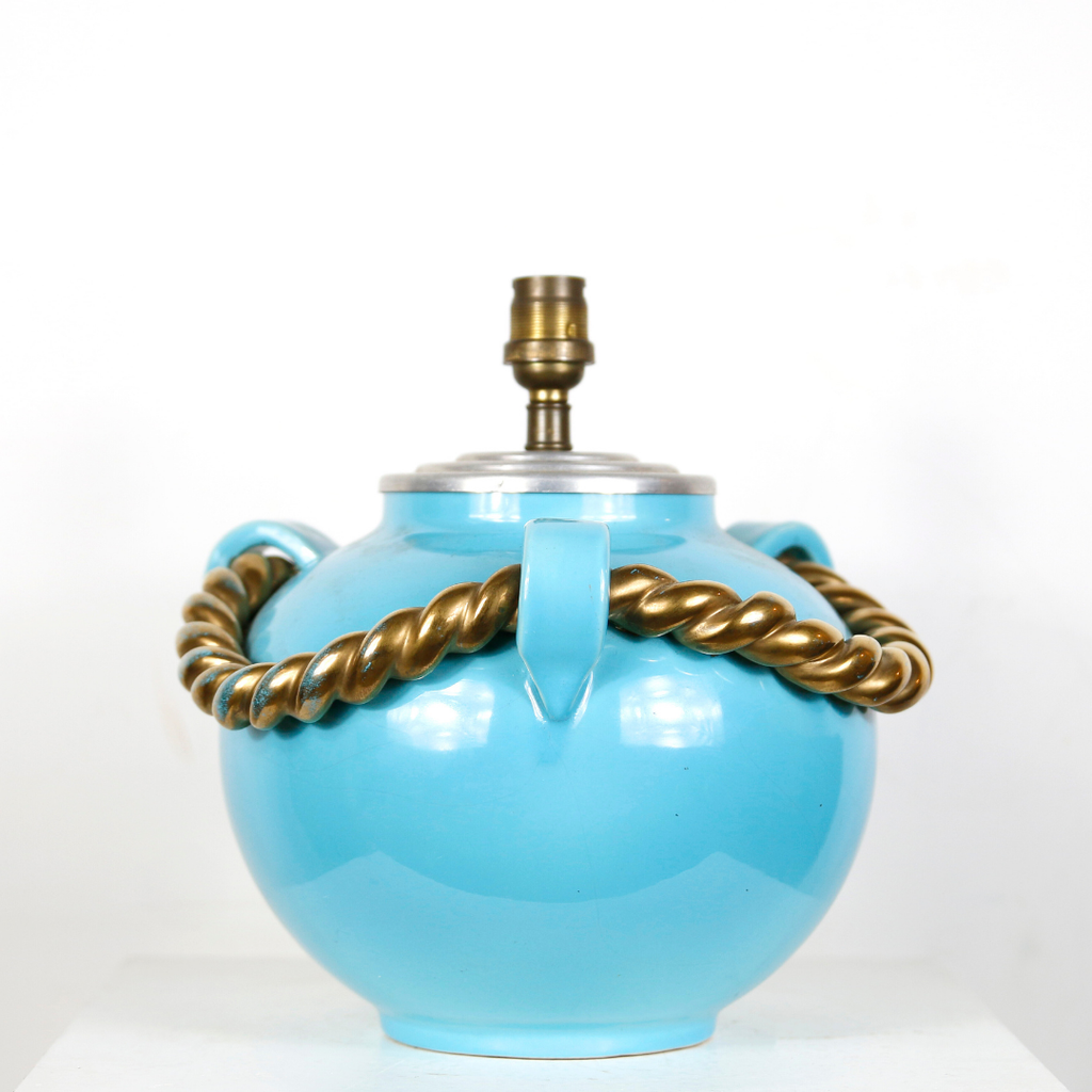 Lampe ancienne turquoise